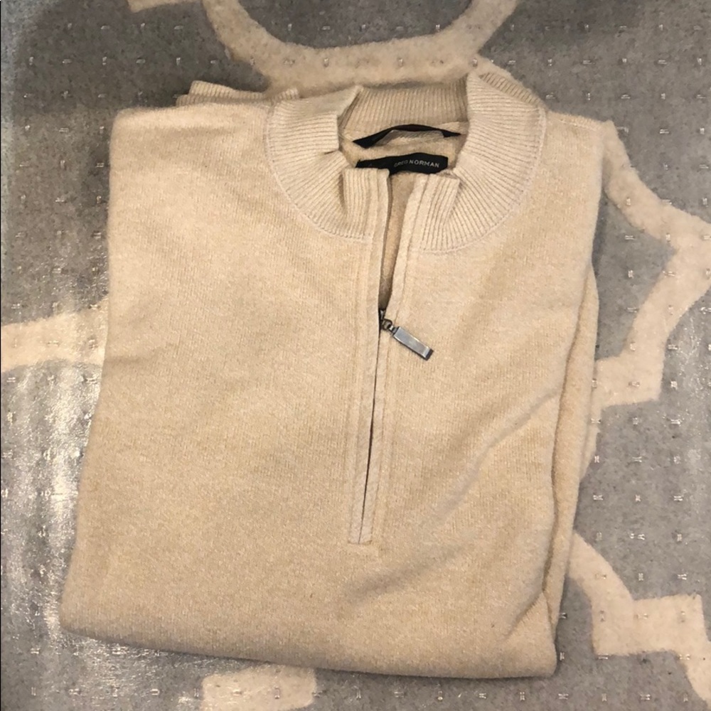 Greg Norman quarter zip sweater.